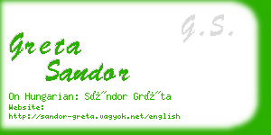 greta sandor business card